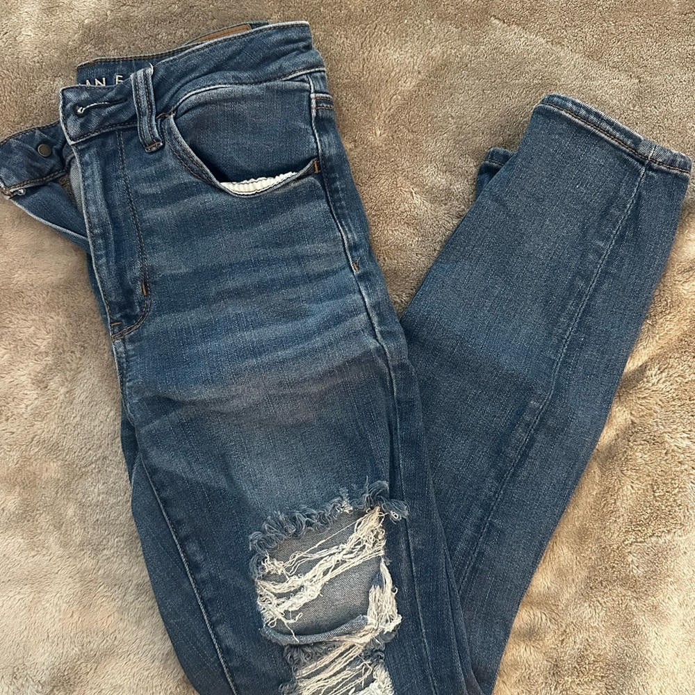 American Eagle Outfitters Blue High-Rise Jeggings